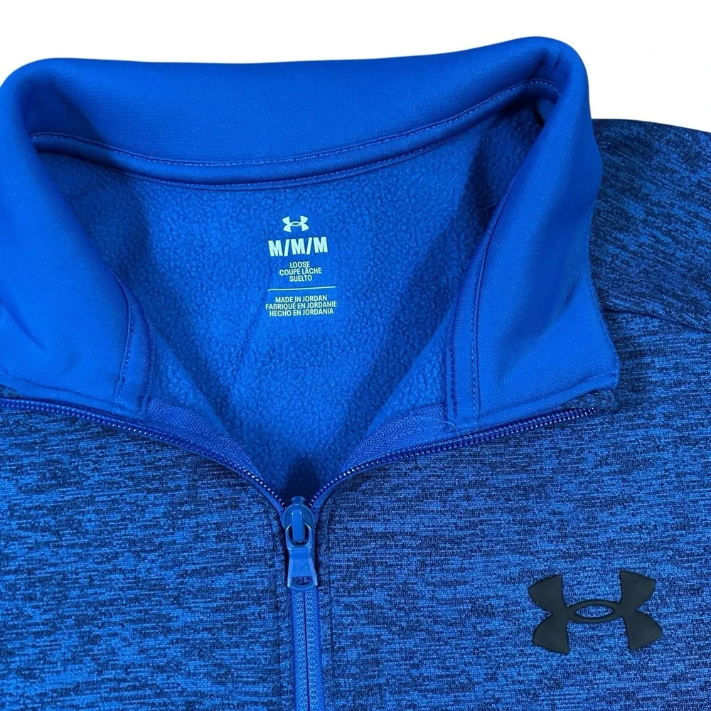 Under Armour Jacket‎ Mens Medium Blue 1/4 Zip Pullover Fleece Outdoors